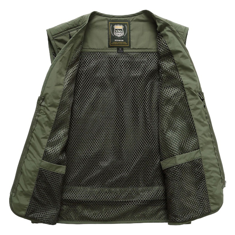 Vest men's outdoor multi-pocket fishing photography vest advertising plus size vest 7898 thin V-neck