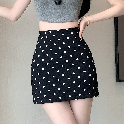Picture of Black Split Suit A- line Skirt Skirt 2024 Spring Women's New Short Skirt High Waist Hip Skirt Trendy