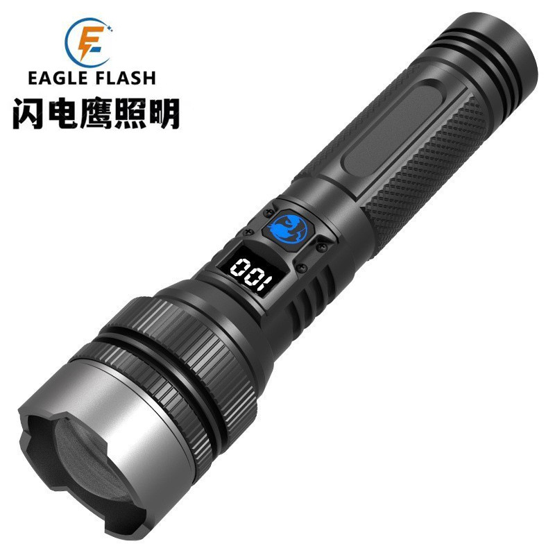 Picture of Cross-border new flashlight ultra-bright long-range high-power white laser digital emergency light rechargeable outdoor flashlight