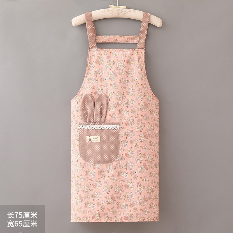 Picture of Canvas Cotton Apron Kitchen Household Wipe Hand Strap Pure Cotton Women's 2023 New Style Western Style Internet Celebrous Princess Cooking