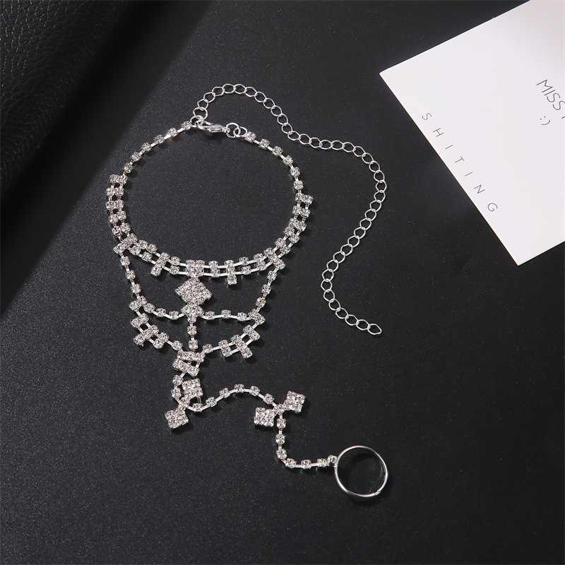 Picture of New Foot Fashion Crystal Tassel Toe Anklet European and American Popular Women's Beach Casual Foot