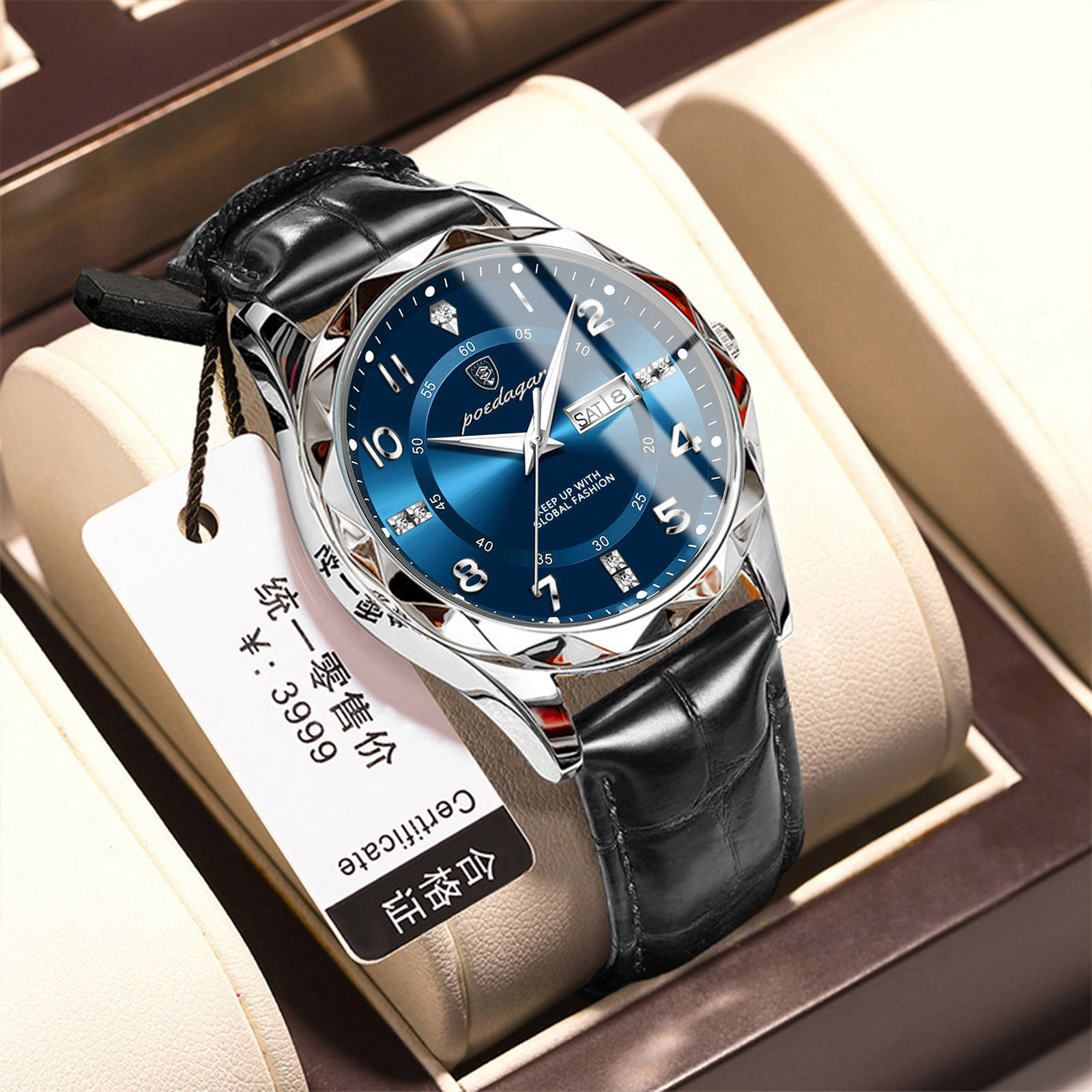 Picture of Swiss brand new belt men's watch waterproof luminous quartz watch live foreign trade explosions a generation of hair