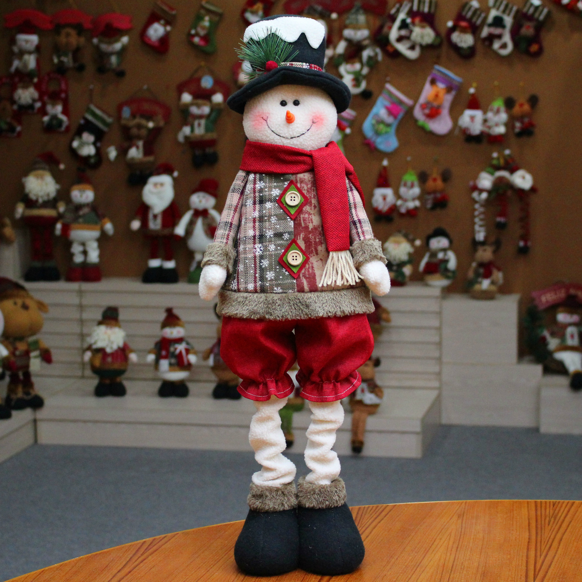 Picture of Christmas Decorations Christmas Scene Arrangement Window Ornaments Creative Christmas Decorations Santa Claus Doll