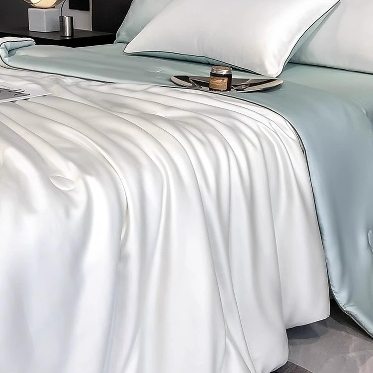 Picture of Lyocell Tencel Summer Quilt Summer Cooling Quilt Summer Cooling Ice Silk Air Conditioning Quilt Four-Piece Set Single Thin Quilt Machine Washable