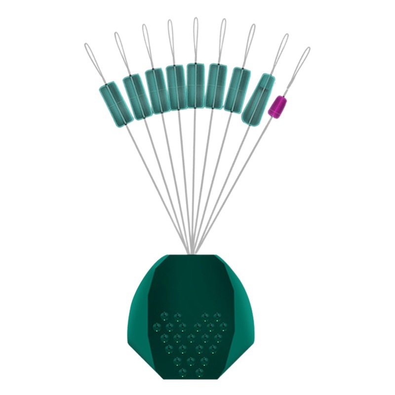 Silicone Space Bean 7+2 Bulk Competitive Bean Water Shadowless Cylindrical Transparent Crystal Green Fishing Accessories