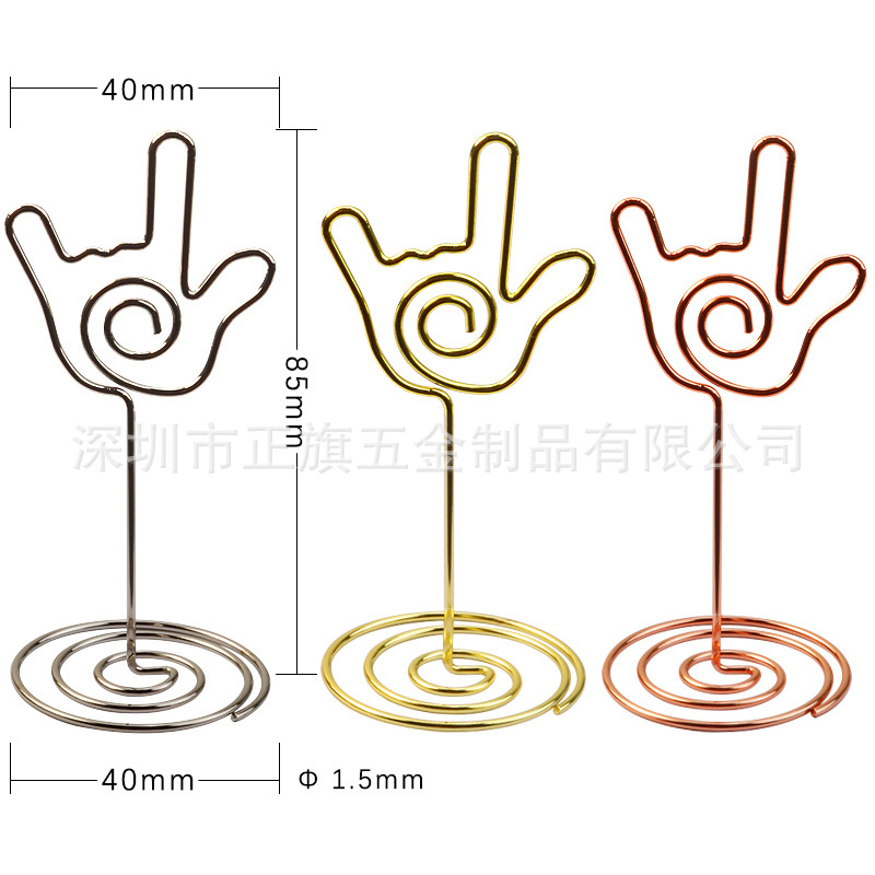 Picture of 85mm heart-shaped business card holder Peacock round wedding seat holder photo holder note holder number plate label message holder