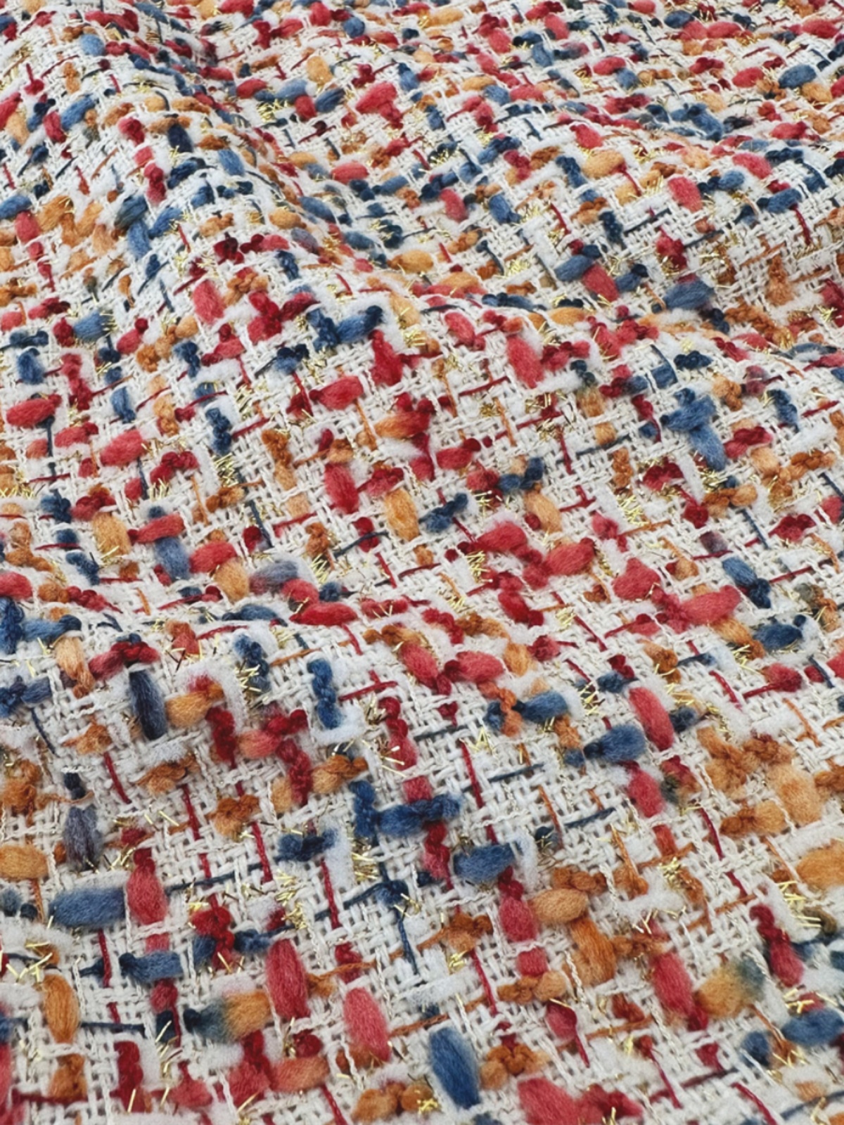 Picture of Tweed Style Woolen Colorfulful Woven Spring and Summer Outwear Clothing Terry Handmade DIY Bag Fabric