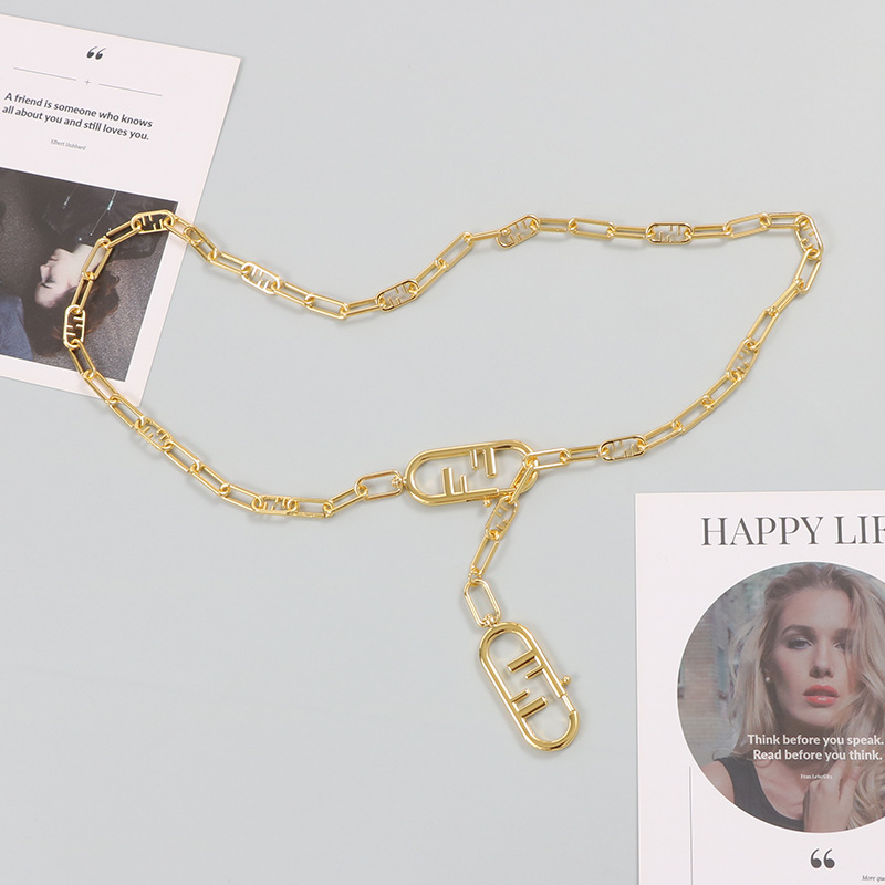 Suitable for Bag Chain Metal Gold Chain Shoulder Strap Accessories Crossbody Shoulder Bag Chain Adjustable Waist Chain Women's Fashion