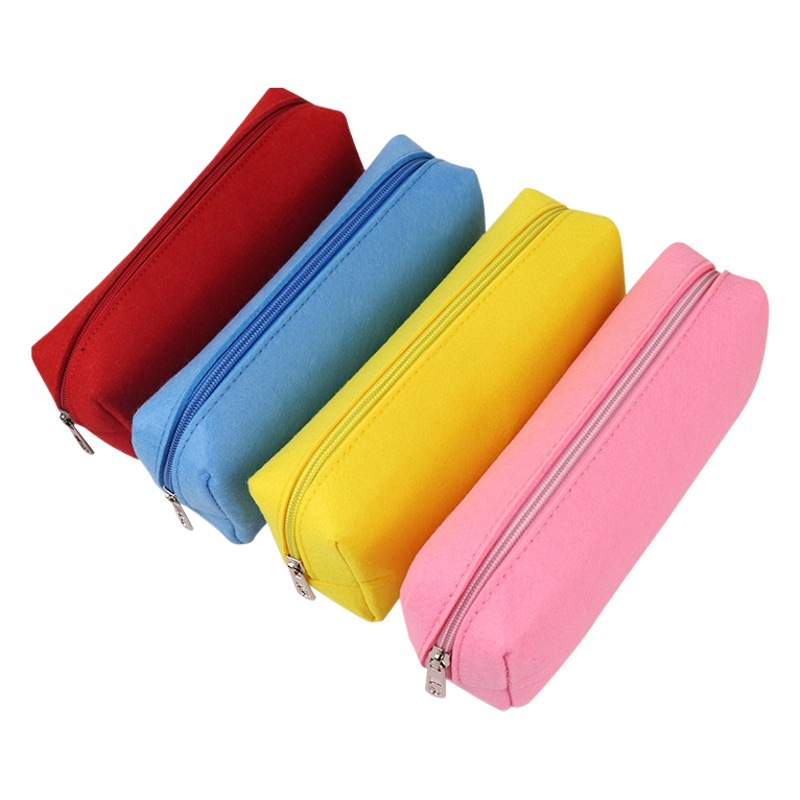 Factory Large Capacity Felt Pencil Bag Felt Storage Bag Student Stationery Storage Bag Cylindrical Felt Bag Wholesale