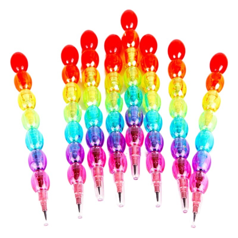 Blueprint sugar gourd sharpening-free pencil creative stationery egg pen transparent building block pencil pencil bullet pen 2705