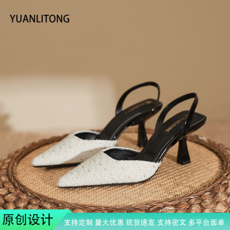 Women's Sandals Summer Fashion New Shoes Women's Spring French Not Tiring Feet Shoes 2025 Spring Women's High Heels