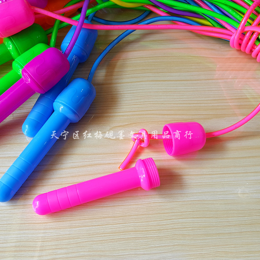 Picture of Colorful plastic skipping rope children's skipping rope with handle skipping rope elementary school student sports competition skipping rope single fitness