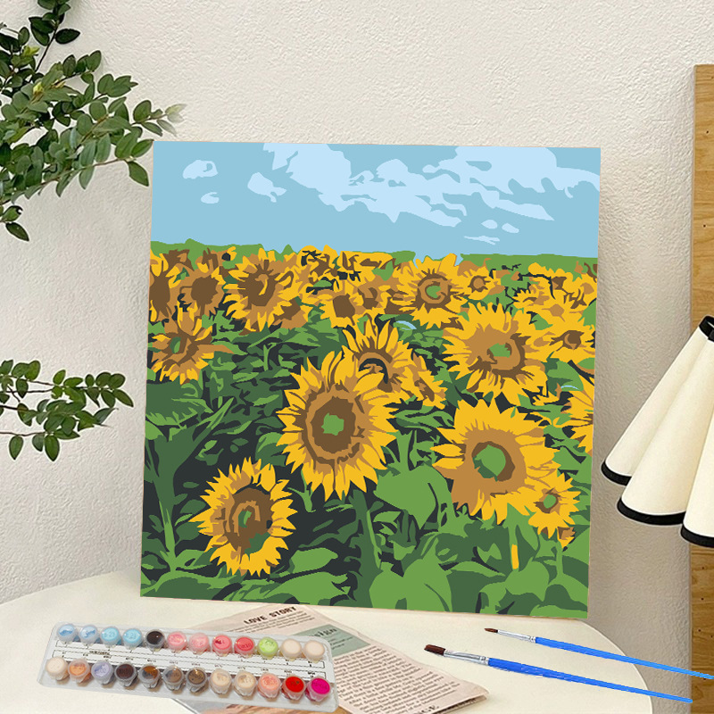 Picture of Digital oil painting landscape Dafen village hand-painted mathematical oil painting coloring painting oil painting flowers flower oil painting wholesale