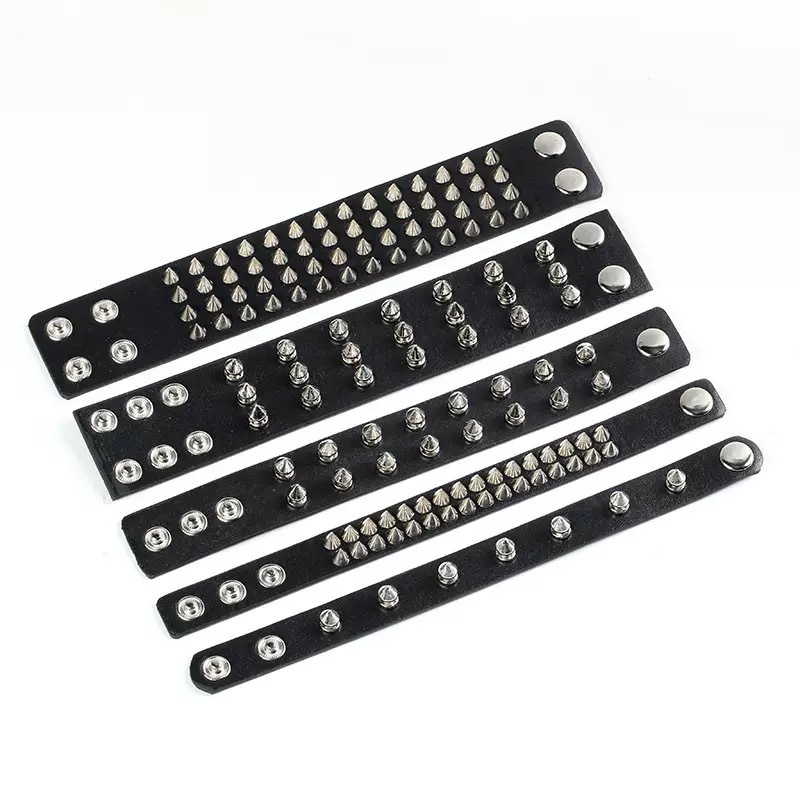 Cross-border Hot European and American Punk Style Exaggerated Rivet Bracelet Rock Spike Bracelet Male Personalized Leather Bracelet
