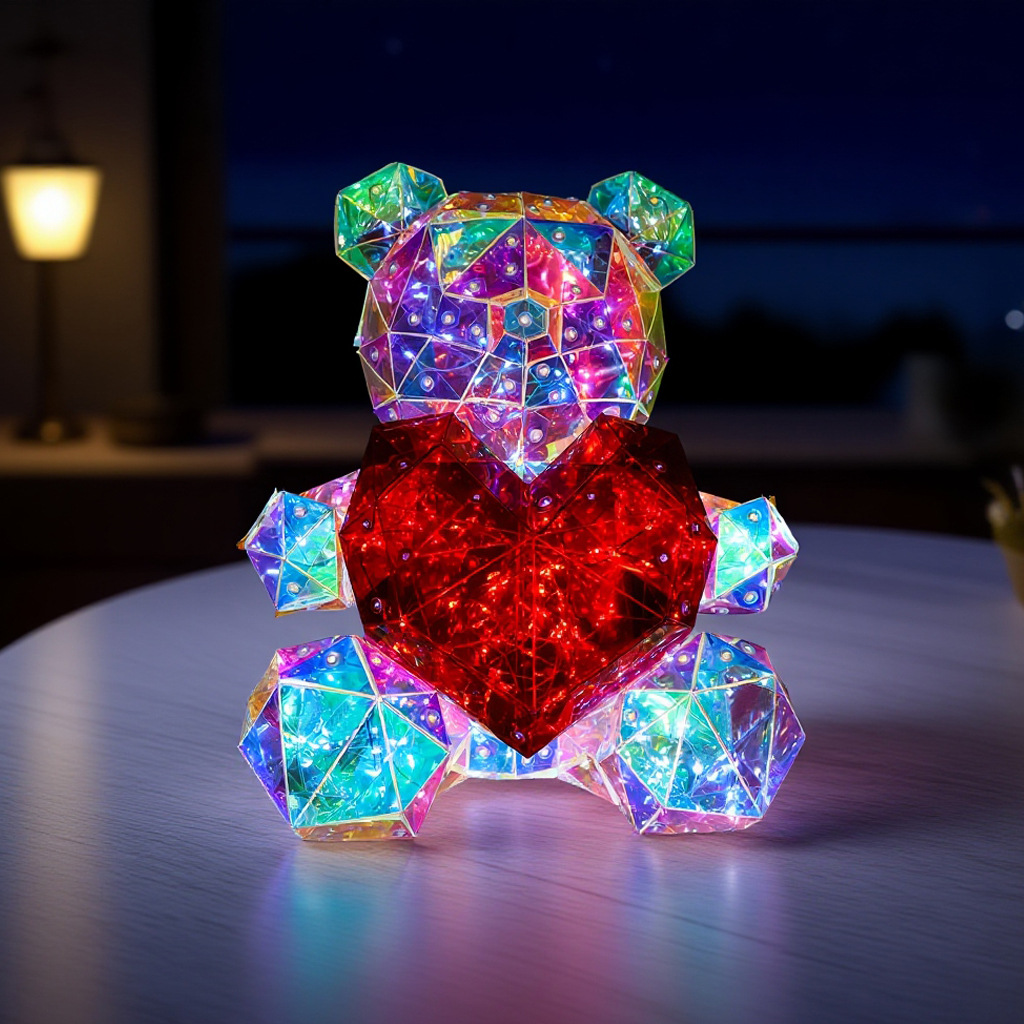 Care Bear 30cm Love Hug Bear Birthday Gift for Girlfriend Gift Symphony Luminous Care Bear Decorative Ornament