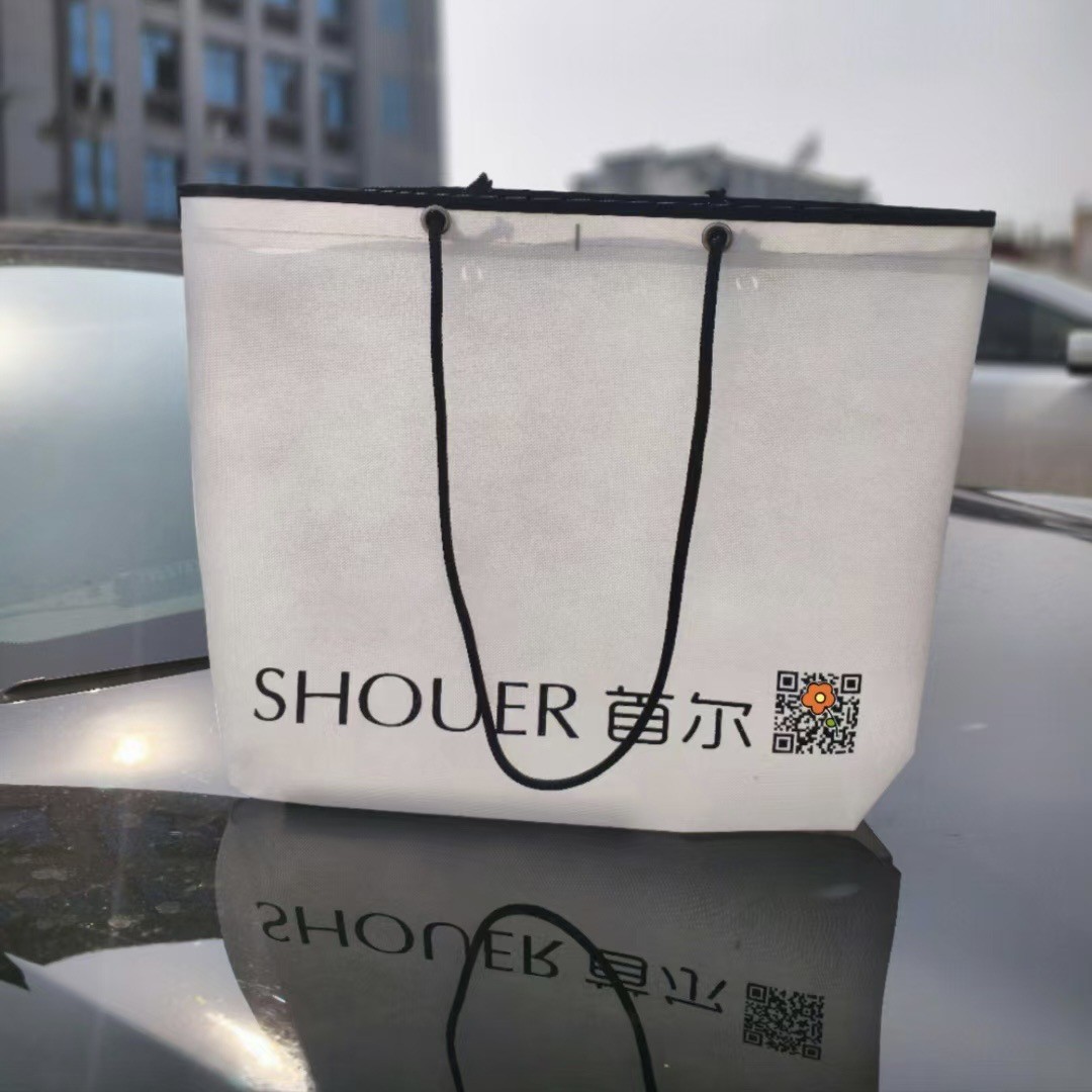 Non-Woven Bags in Stock, High-End Women's and Children's Clothing Store Environmentally Friendly Satchel Shopping Bags with Hidden Buckles and Drawstring Snap Bags