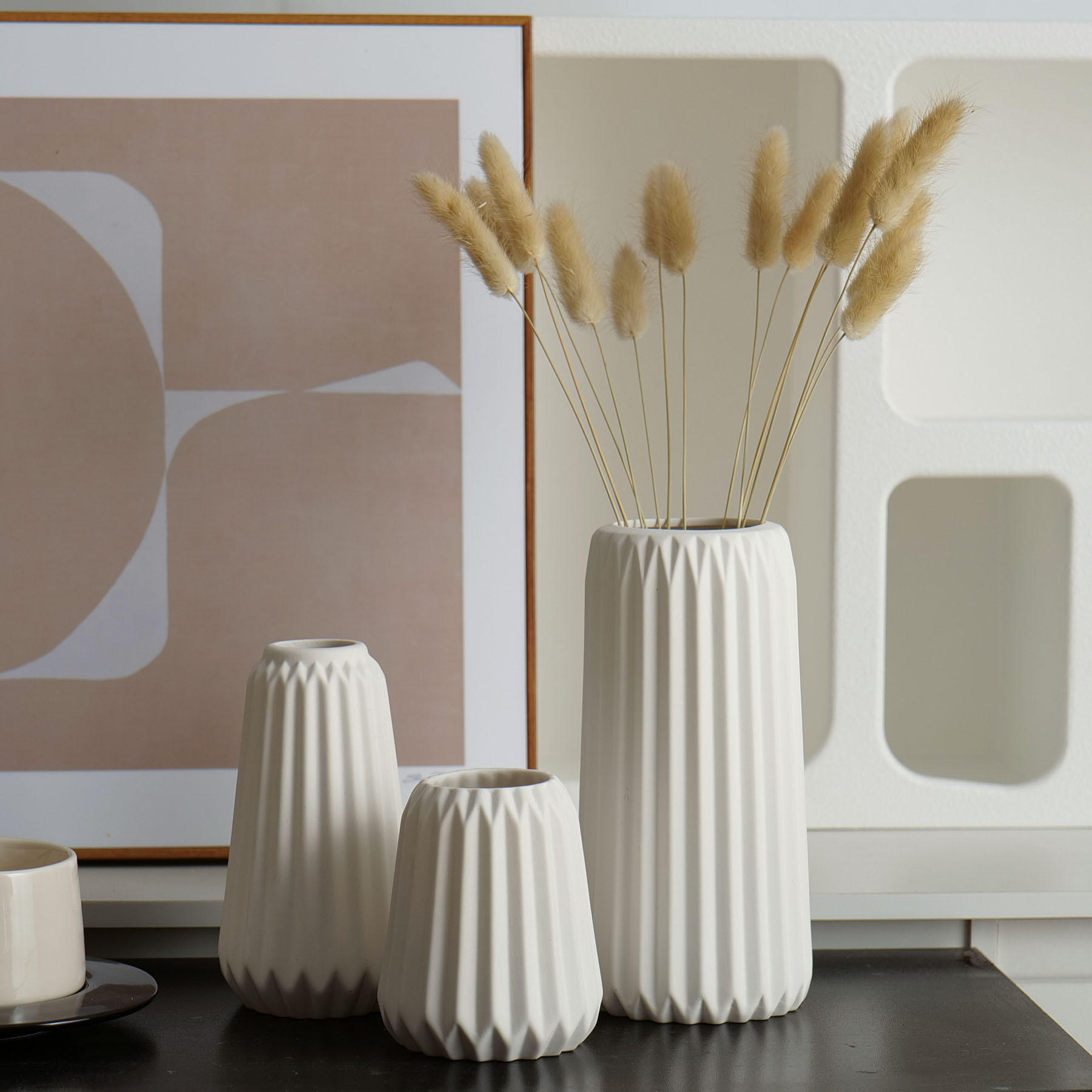 Picture of Ceramic Vase suit Simple Ceramic Vase Home Decorations Ornaments White Decoration Crafts suit Vase
