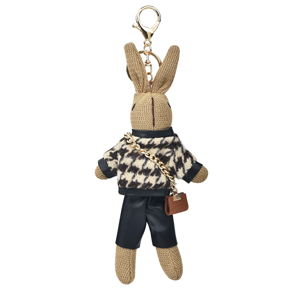 New Ins Style Pilot Dressing Bear Plush Doll Keychain Pendant Bear Bag Pendant
