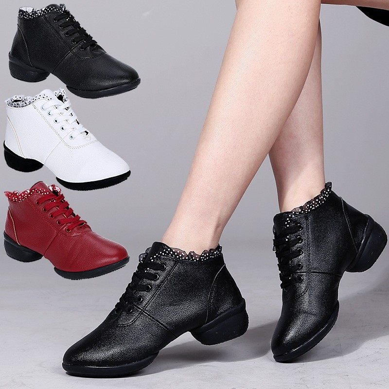 Picture of Square Dance Shoes Dancing Shoes Women's Adult Soft Sole Mid-heel Supper Dance Shoes Dance Shoes Performance Shoes New Mesh Foreign Trade Shoes