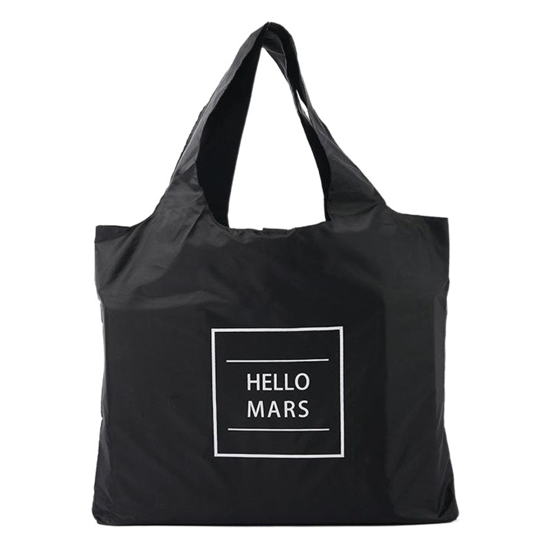 Waterproof Folding Shopping Bag Environmental Protection Bag Women's Handbag Single Shoulder Light Large Capacity Portable Shopping Bag for Going Out Printing