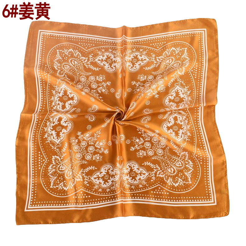 Picture of Europe and the United States hot sale vintage paisley small cashew flower 70*70 satin square scarf ladies small scarf wholesale