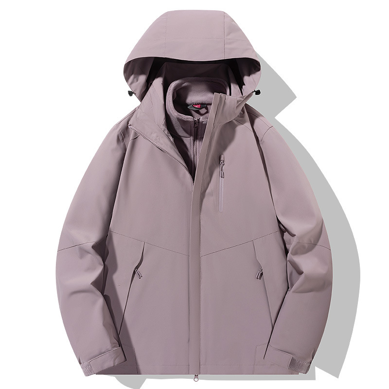 Picture of 2024 new color matching new charge clothing three-in-one outdoor plus size detachable mountain outdoor couples overalls