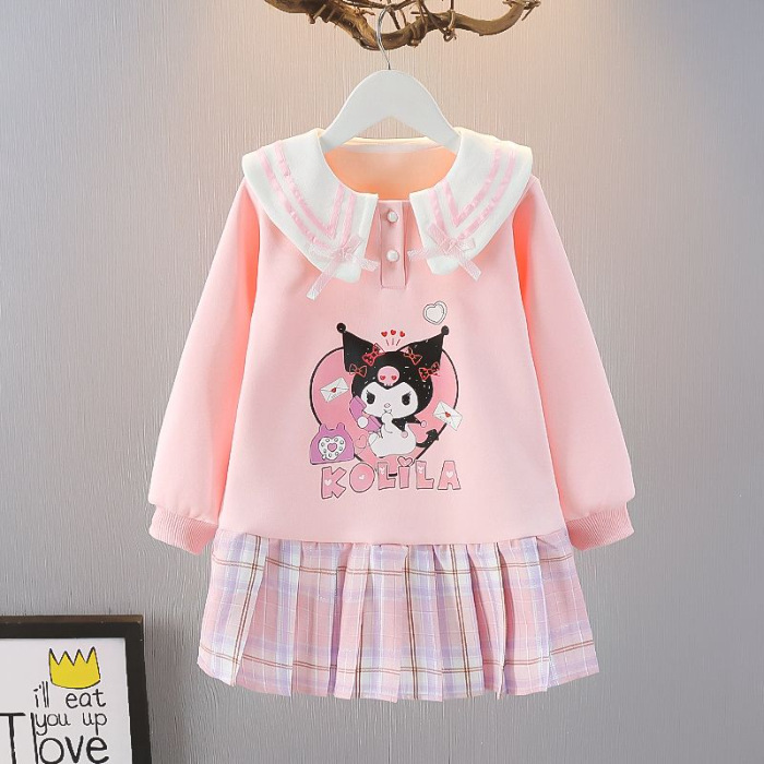 Picture of Cyber Celebrant Baby Girl Korean Style Autumn Wear Casual Long-sleeved dress Big Boy Spring and Autumn New Fashionable Cartoon Princess Dress