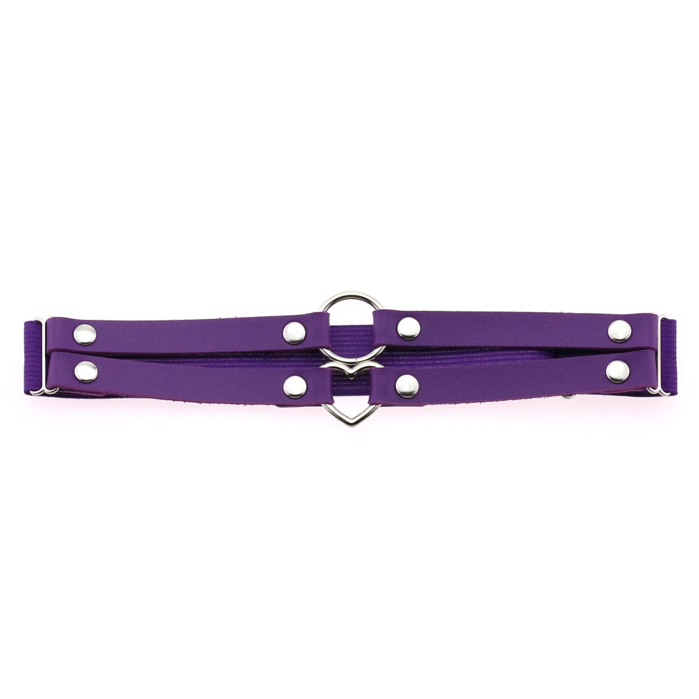 Picture of Cross-border personality temperament sexy punk style double-line ring leather thigh ring peach-shaped love-shaped elastic garter belt