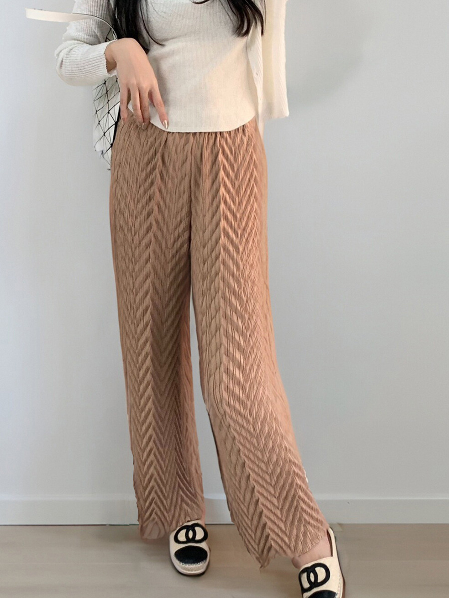 Miyake Stereo Pleated Pants Women's Loose Straight Pants Autumn 2024 New Design Sense Niche Fashion Casual Pants