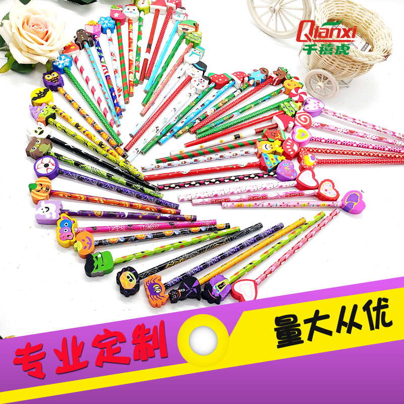 Amazon Explosions Holiday Pencil Eraser Easter Ghost Festival Halloween Valentine's Day Gift Pencil HB