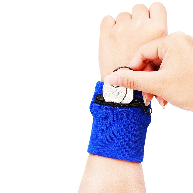Picture of Fitness Wristband Sports Breathable Key Change Arm Cover Pressure Protector Cotton Sweat-Absorbing Zipper Wallet Wristband