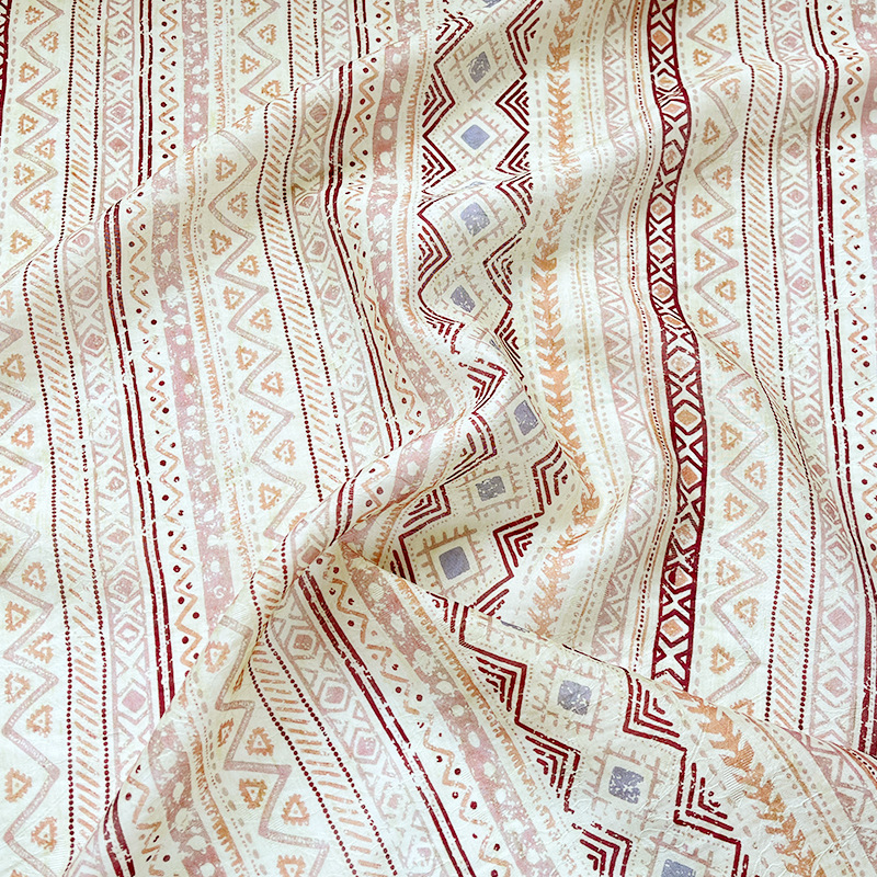 Picture of Striped Geometric Tencel Jacquard Fabric New Chinese Style National Style Hanfu Cheongsam dress Fabric 1.5 m Width