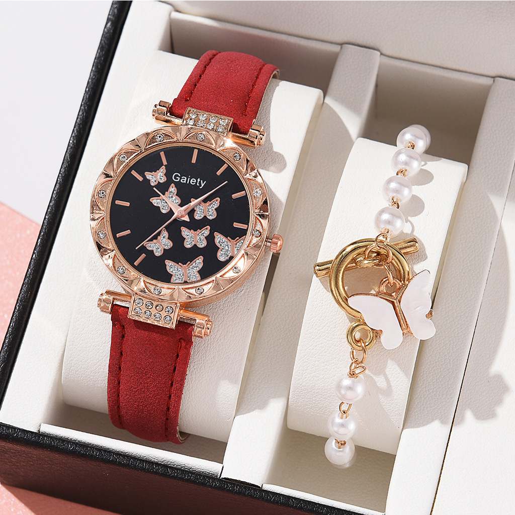 Picture of New TikTok Popular Women's Watch Fashion Personality Simple Watch Butterfly Digital Belt Watch Set
