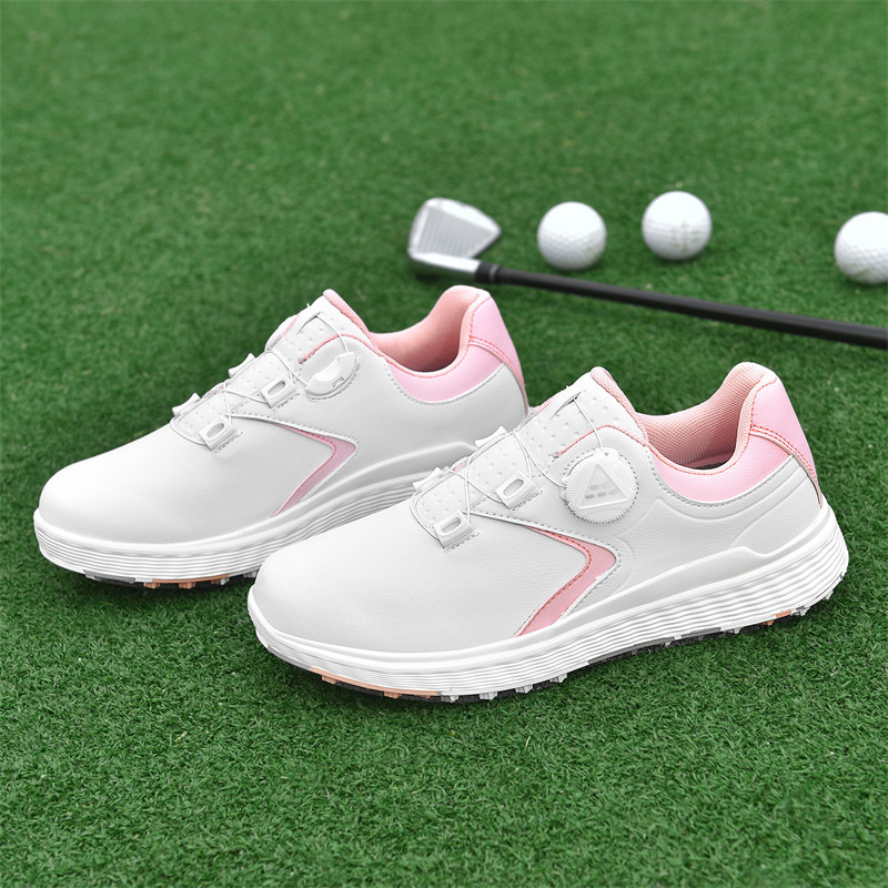 2024 new golf shoes men and women couple comfortable outer wear waterproof non-slip rotating buckle fixed nail Outdoor sneakers