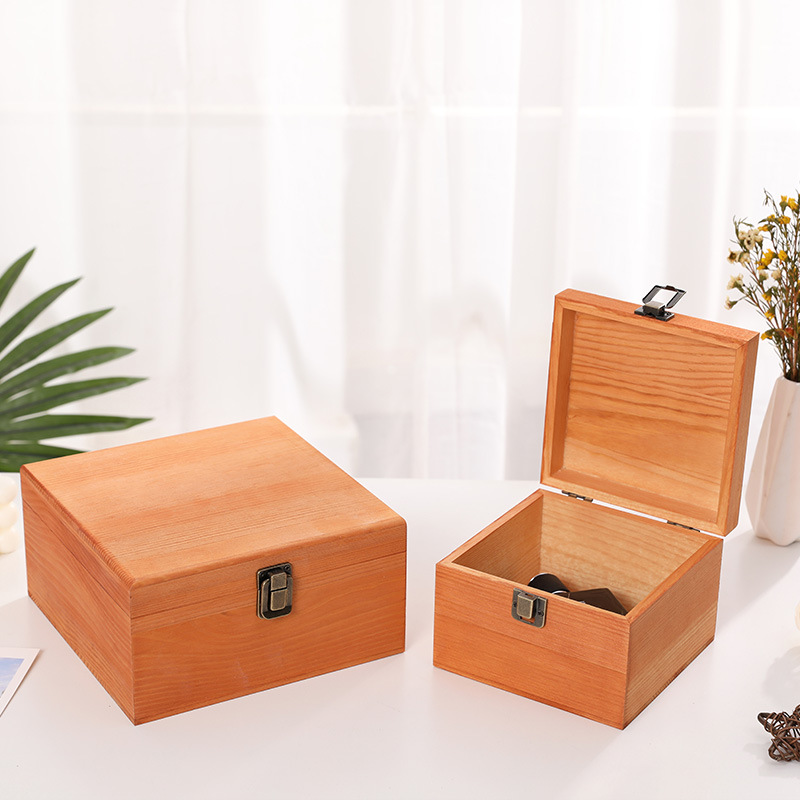 Picture of Accompanying Gift Wooden Box Simple Pine Gift Packaging Box Candy Box Immortal Flower and Wood Box Wooden Jewelry Storage Box
