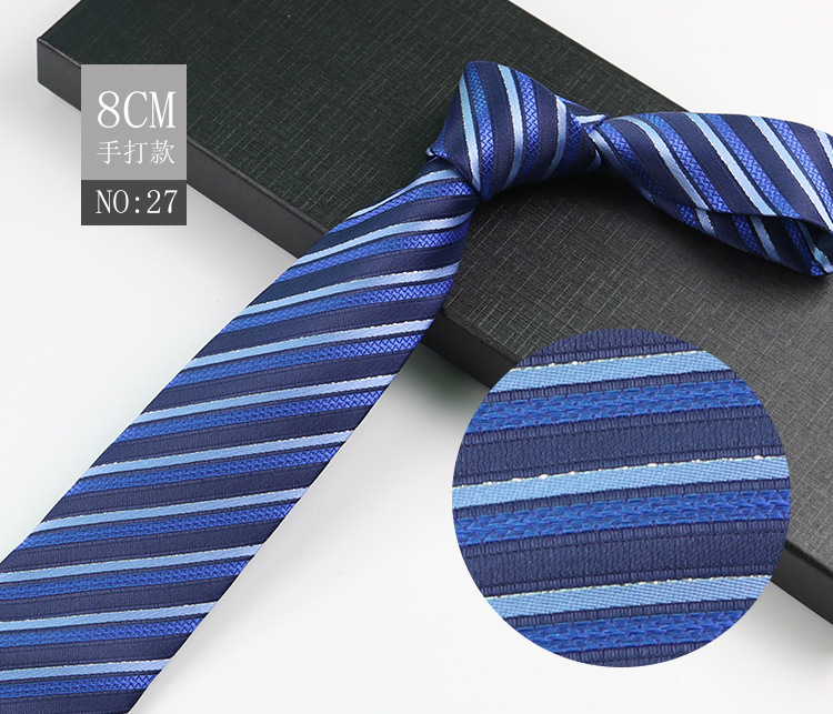 Picture of Men's Tie Business Shirt Stripesd Security Professional Formal Wear Wholesale Plus Logo Manufacturer 8cm Hand-Made
