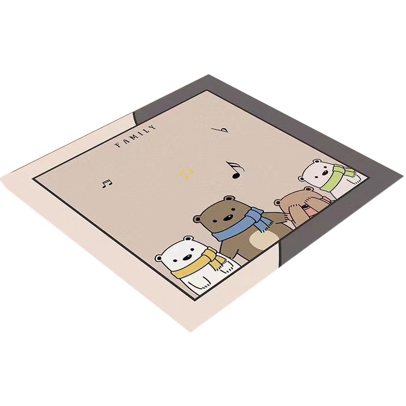Cartoon drum washing machine mat sunscreen cover diatom mud refrigerator dust cover cloth towel waterproof bedside table mat