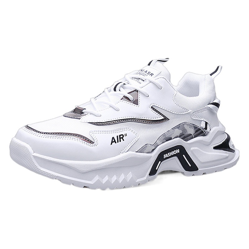 Men's Shoes Spring All-match Casual Youth Running Travel Sports Men's Thick-soled Shoes Men's White Torre Trendy Shoes