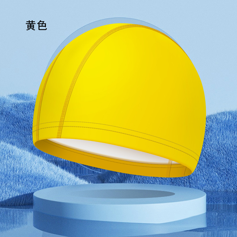 Picture of Children's swimming cap boys and girls waterproof head professional pu swimming cap cartoon pattern baby swimming cap wholesale
