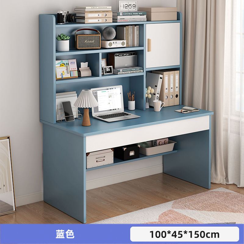 Picture of Student home study desk, children's desk, bookshelf combination table and chair set, simple bedroom, children's writing desk