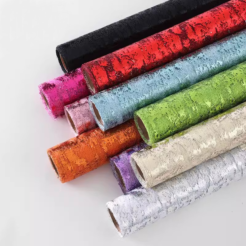 Changyi Wholesale Cut Out Gilt Gauze Flower Wrapping Paper Sequin Mesh Floral DIY Material Flower Shop Flower Wrapping Paper
