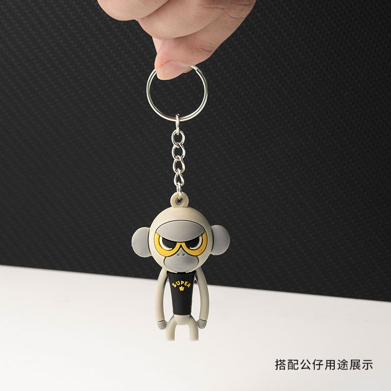 Picture of Environmentally Friendly School Bag Pendant Aperture Keychain White K Key Chain Key Ring DIY Pendant Accessories Pendant Wholesale
