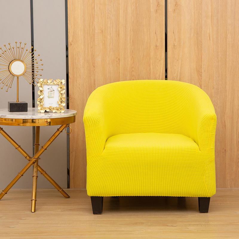 Picture of Corn fleece semicircle sofa chair cover thickened conjoined elastic dining chair cover anti-fouling stool cover chair cover