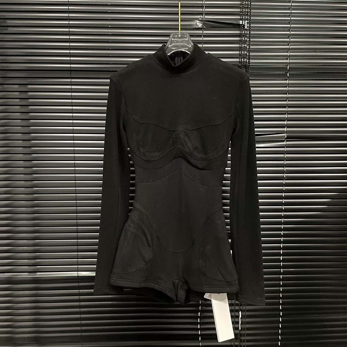 Designed Jumpsuit for Women to Wear Shorts, Sexy Bottoming Top, Mesh Long-Sleeved Pure Lust Style 2024 Sexy Boot Pants