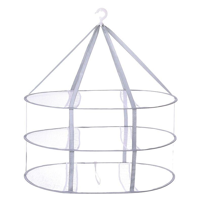 Household Windproof Drying Net Multifunctional Foldable Clothes Drying Basket Flat Large Drying Basket Double Layer Clothes Drying Net Wholesale