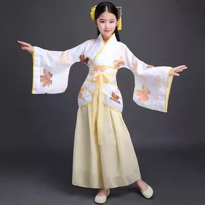 Picture of Children's Ancient Costume Female Hanfu Tang Costume Qin Dynasty Spring and Autumn Warring States Three Kingdoms Imperial Concubine Costume Han Dynasty Gege Ancient Performance Costume