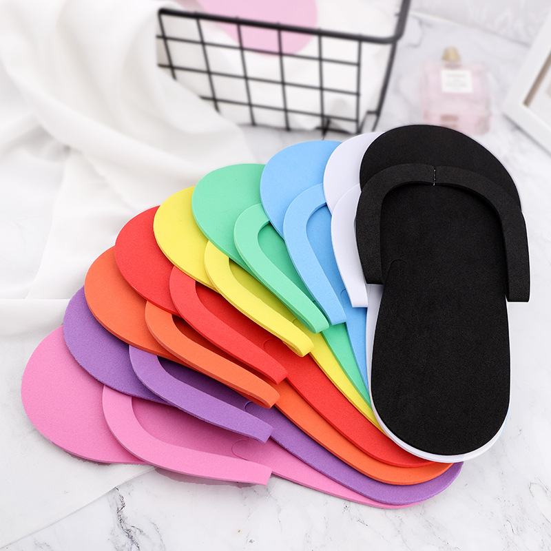Picture of Disposable nail beauty slippers foam EVA hotel use slippers car line factory wholesale multi-color optional