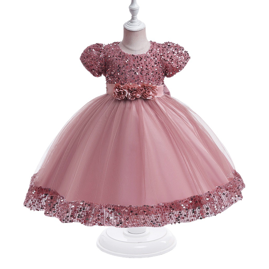Amazon Children's Dress Sequins Children's Dress Puffy Mesh Princess Dress Party Girls dress Holiday Dress