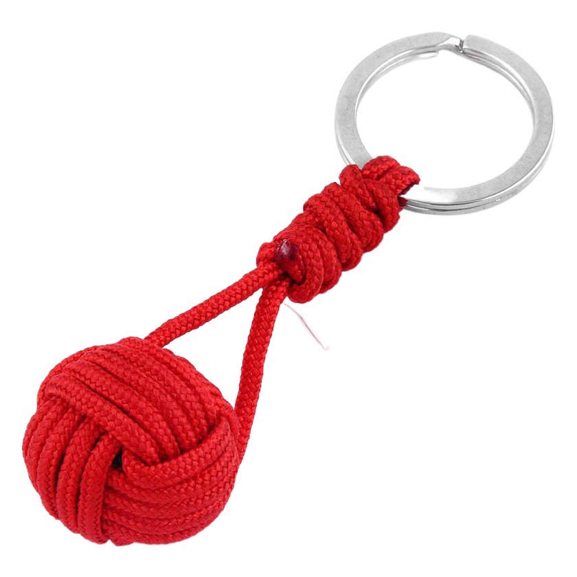 AliExpress outdoor ball rope key chain multi color Chinese ball knot Jewelry pendant creative round metal key chain