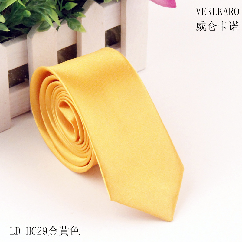 Picture of Leisure students 5cm solid color narrow version ins polyester silk business men's multi-color optional tie manufacturers in stock wholesale